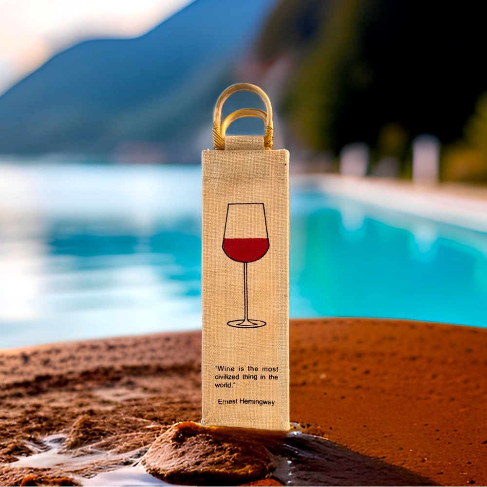 🚫SOLD🚫 LINEN WINE BAG 🍷 🍾